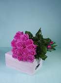 Bouquet of flowers from 15 pink roses