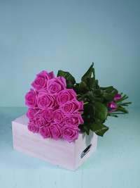 Букет цветов из 15 розовых роз