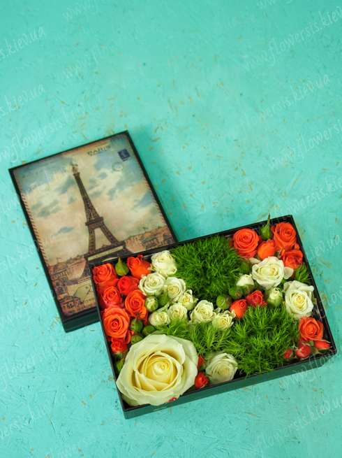 Коробка с цветами "Мерси"