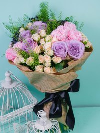 Букет цветов "Розовая волна"