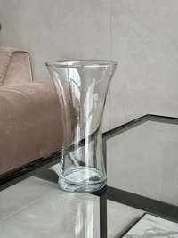 Glass vase with concave shape